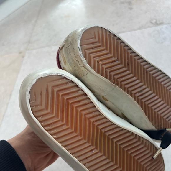 GOLDEN GOOSE DELUXE BRANS Girls Gold White Leather Trainers Sneakers (size 30) - Picture 4 of 7